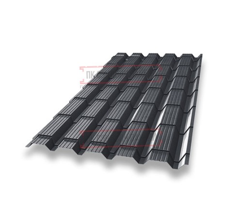 Металлочерепица Квадро профи RAL7024 Drap-0,45